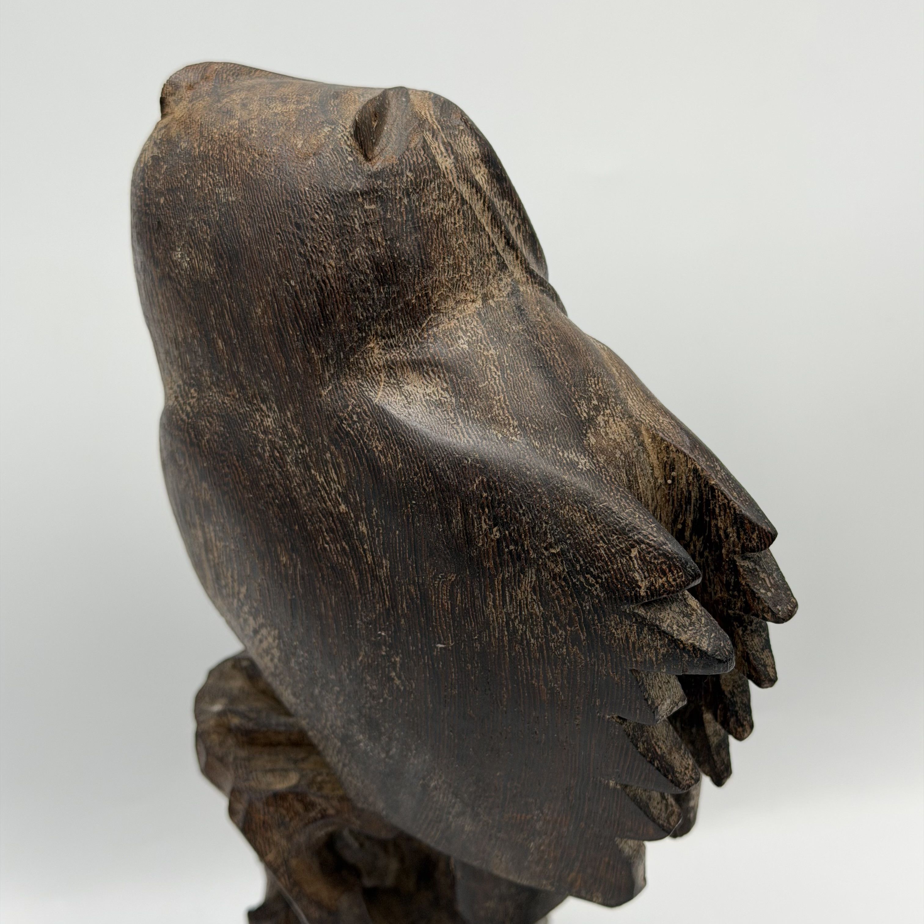 Vintage Vintage Hand Carved Wooden Owl Figurine Folk Art 27cm Size ONE SIZE - 10 Thumbnail