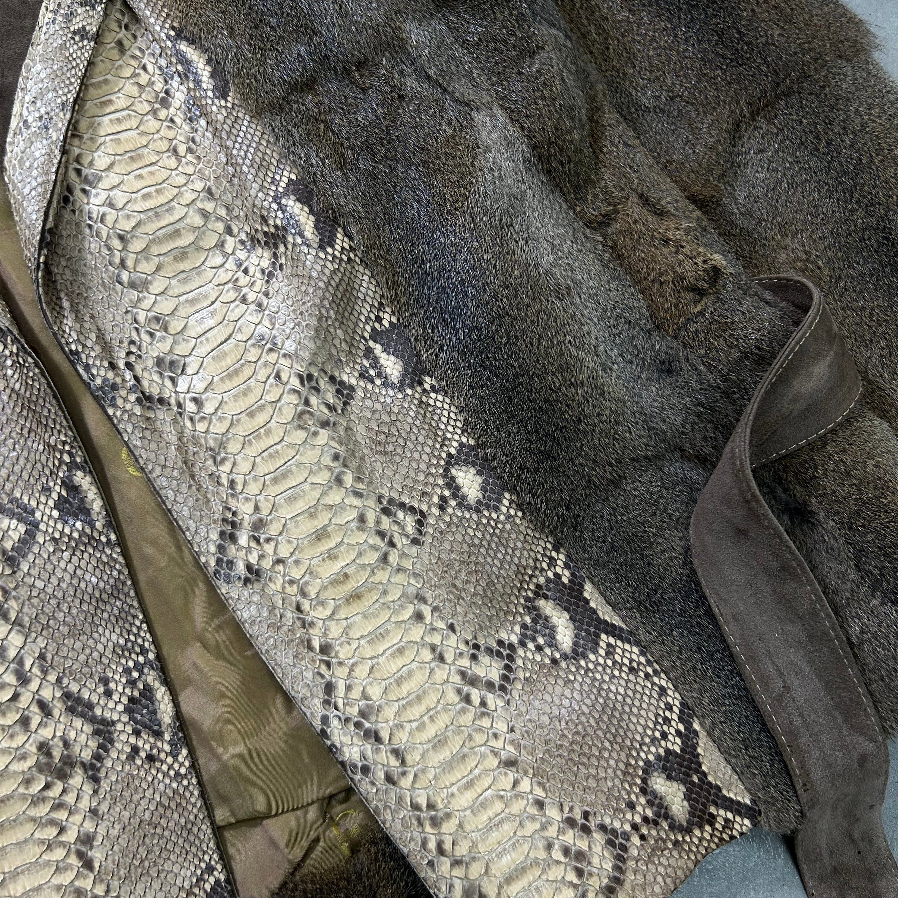 Just Cavalli Just Cavalli 2000's Real Rabbit Fur and Python Size M / US 6-8 / IT 42-44 - 3 Thumbnail