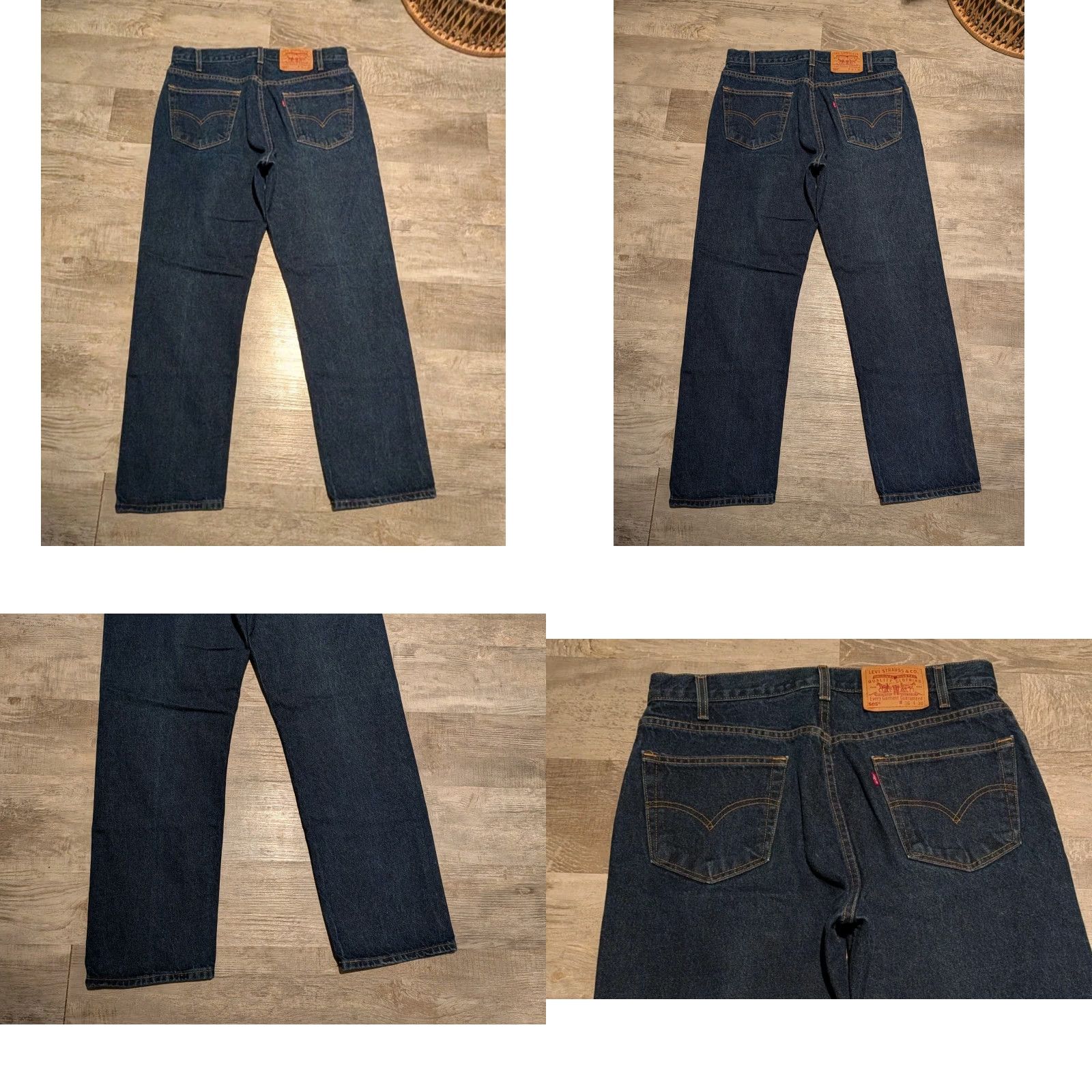 Levi's VINTAGE Levi's Jeans 36 x 30 Regular Dark Wash Denim 505 Straight Leg Men’s Size US 36 / EU 52 - 9 Thumbnail