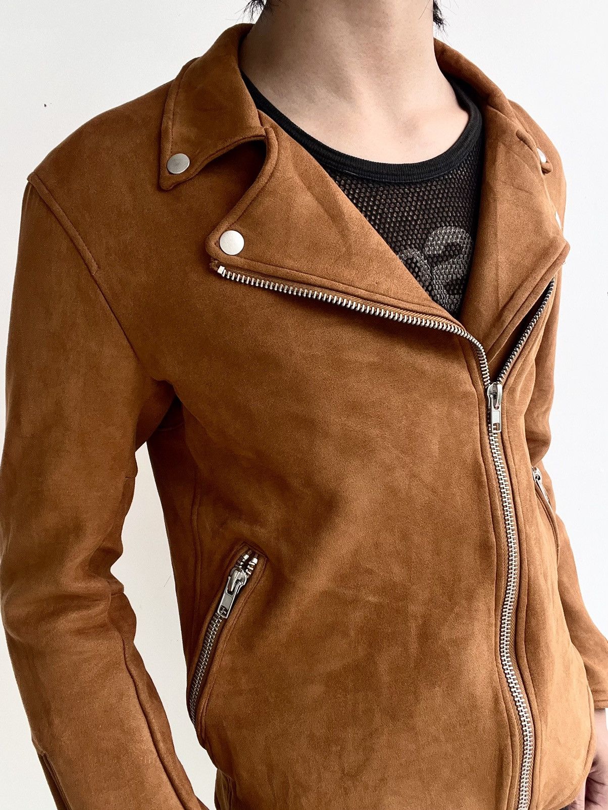 Japanese Brand 2000s CavariA Avant-Gard Suede Biker Jacket Size US M / EU 48-50 / 2 - 4 Thumbnail