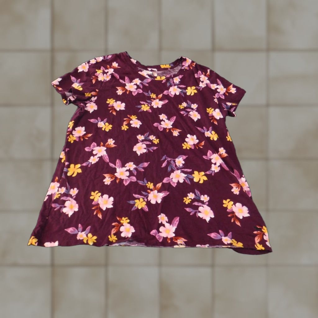 Victoria's Secret Victoria's Secret Pink Shirt Blouse Womens L Purple Floral Coastal Casual Dog Trim Size L / US 10 / IT 46 - 1 Thumbnail