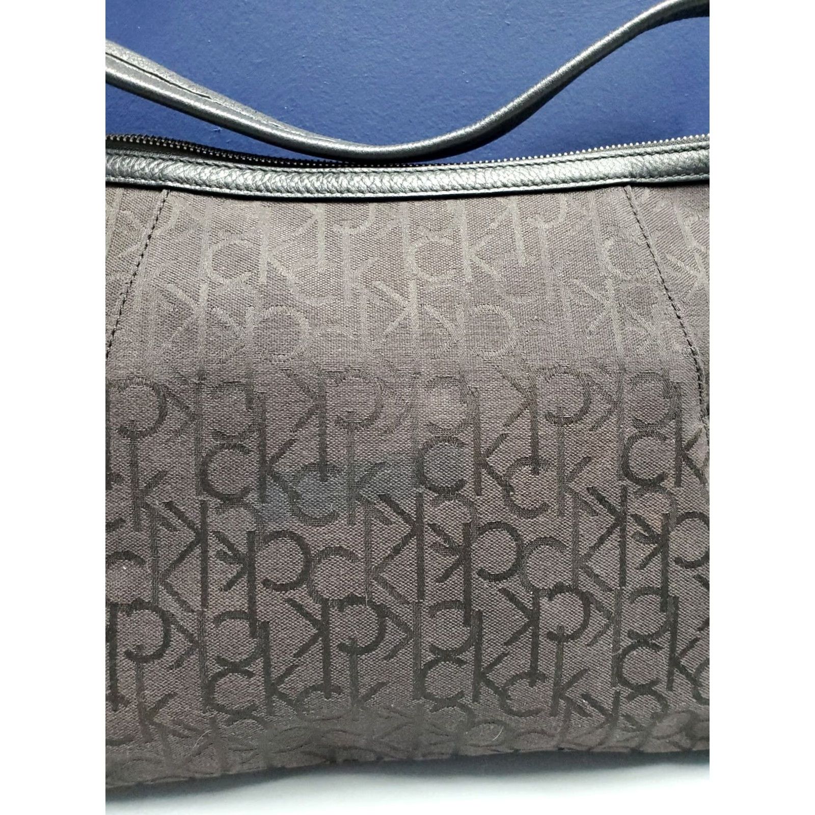 Calvin Klein Calvin Klein Hobo Bag Womens Black Canvas Shoulder Strap Silver Hardware Size ONE SIZE - 4 Thumbnail