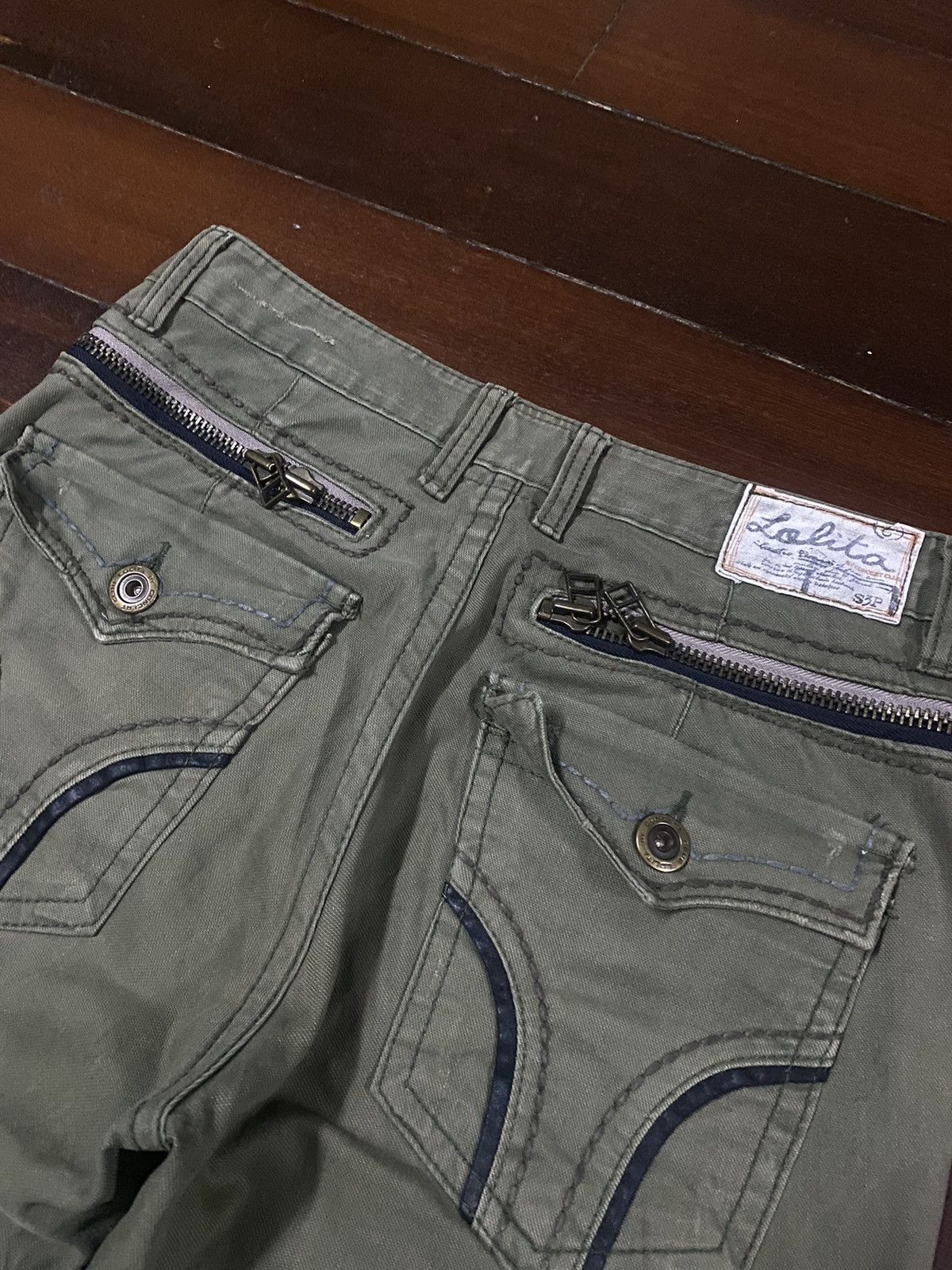 If Six Was Nine × Japanese Brand FIRE LOLITA JEANS ZIPPER OLIVE Size US 35 - 16 Thumbnail