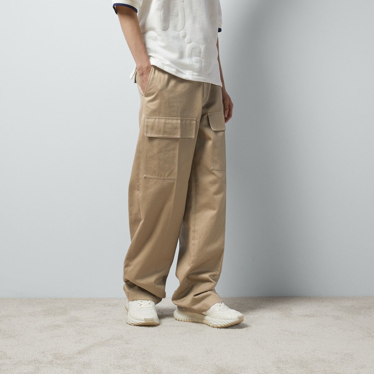 Gucci o1mt1gz0225 Cotton Wide Leg Cargo Pant in Beige Size US 38 / EU 54 - 5 Thumbnail