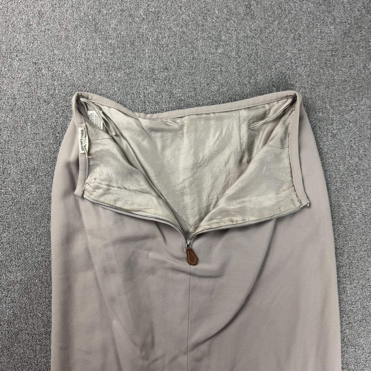 Hermes × Maison Margiela Hermes - Margiela Era - Spring 1999 Beige - Midi Wool Skirt Size 26" / US 2 / IT 38 - 6 Thumbnail