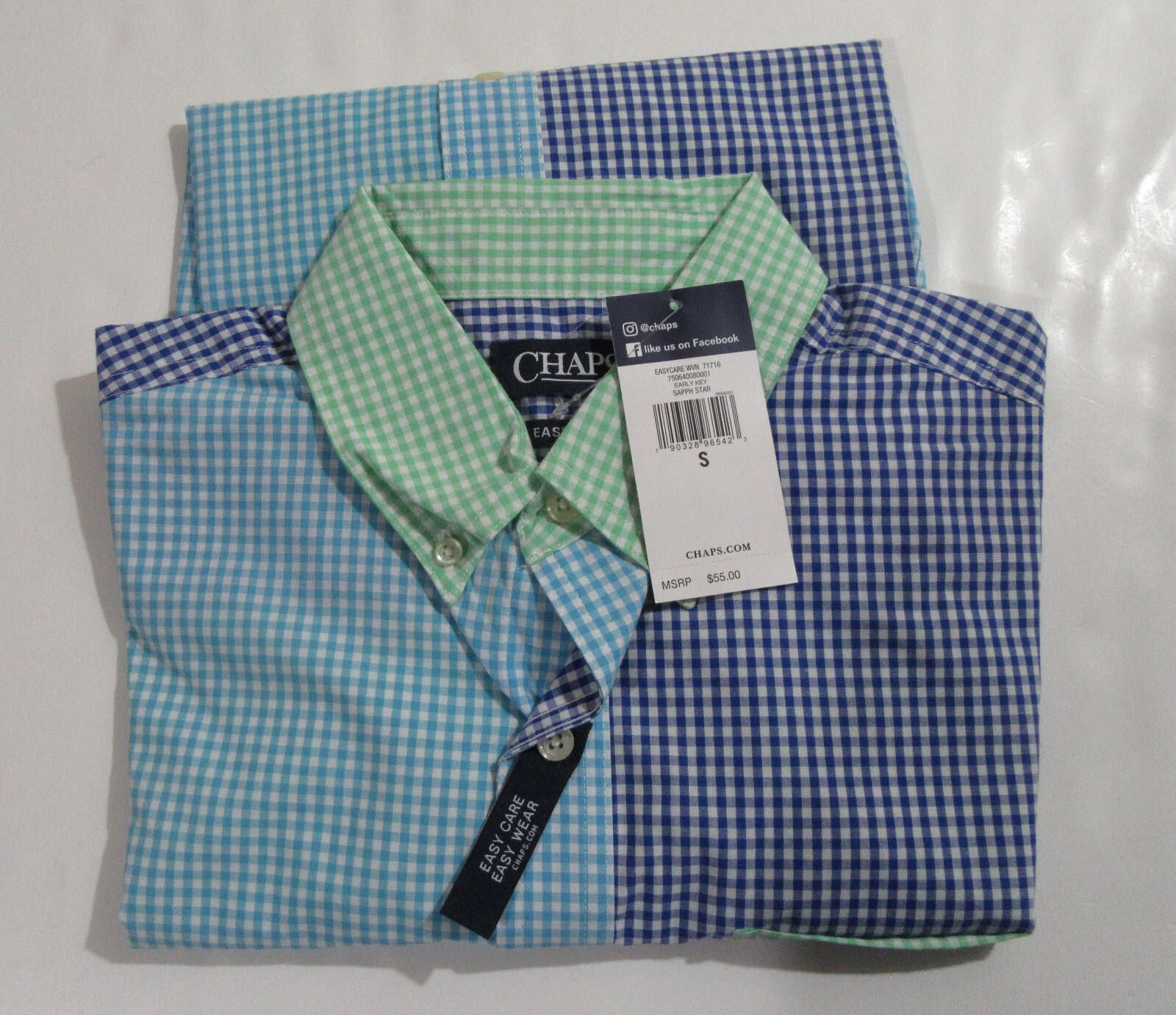 Chaps Chaps Mens Easy Care Long Sleeve Button Down Shirt Gingham Size US S / EU 44-46 / 1 - 2 Thumbnail