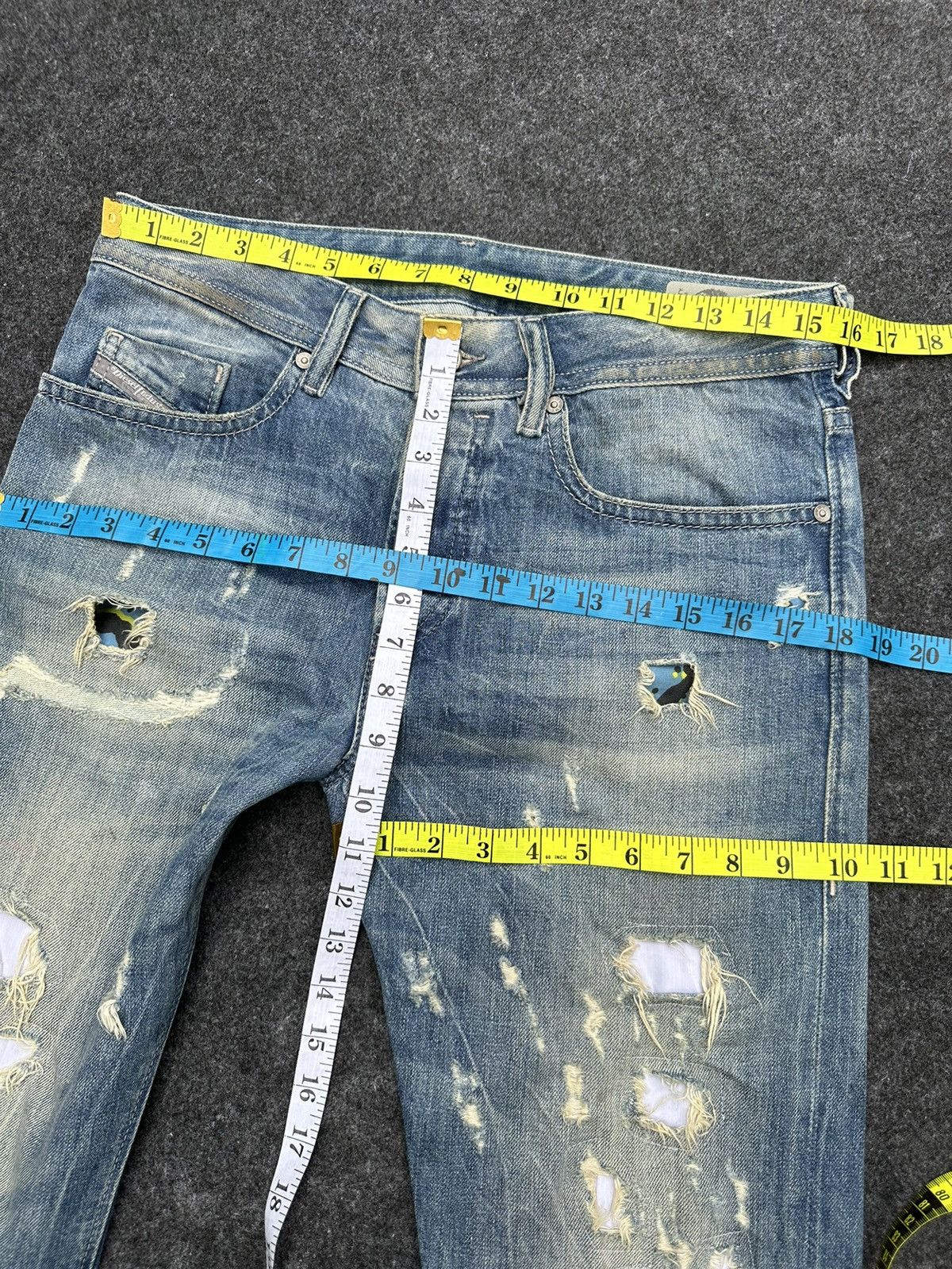 Diesel Diesel Buster Thrashed Distressed Design Denim 29x32 D70 Size US 29 - 4 Thumbnail