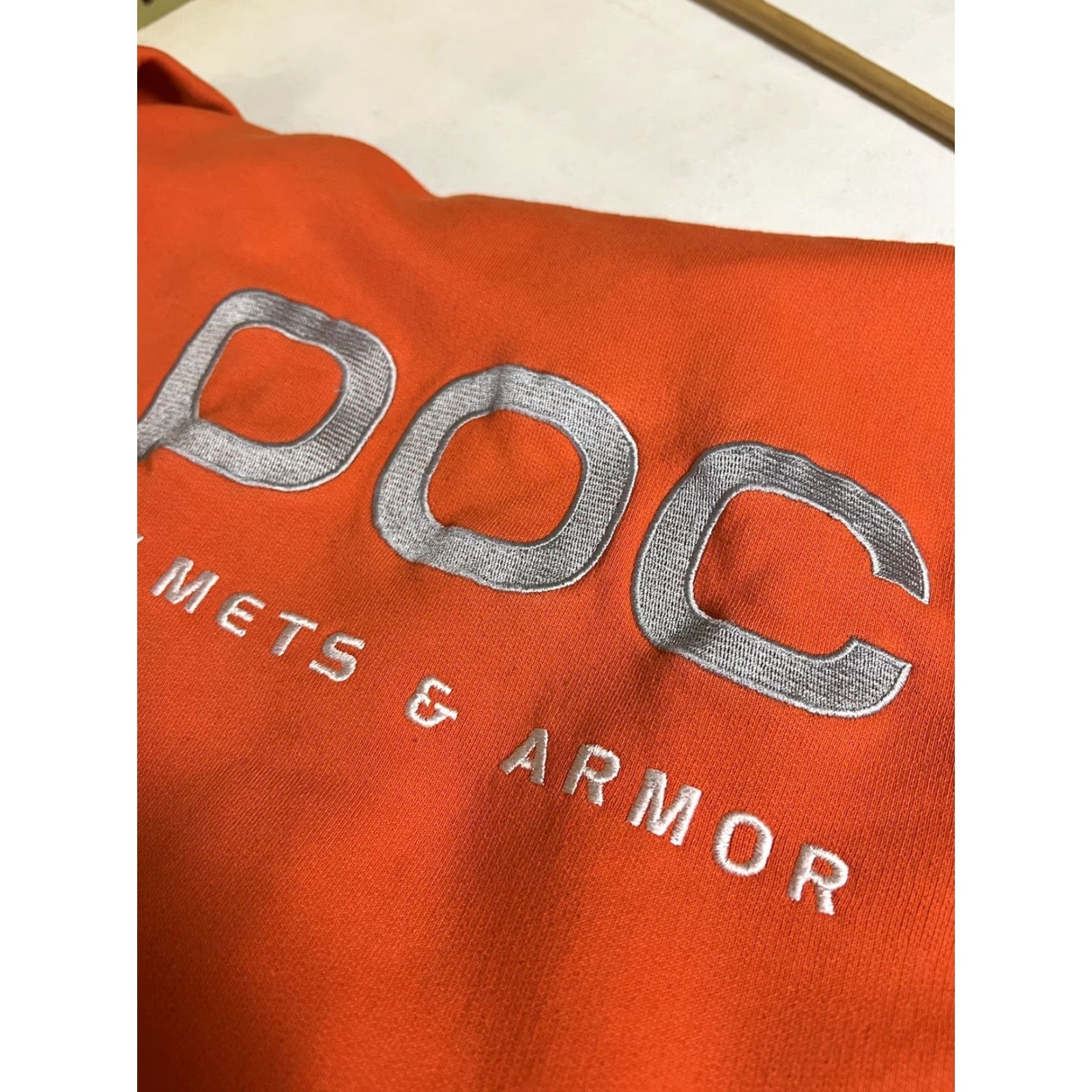 Vintage POC Hoodie Sports Skiing Embroidered Orange 100% Cotton Large Mens Pullover Hooded Regular Size L Size US L / EU 52-54 / 3 - 4 Thumbnail
