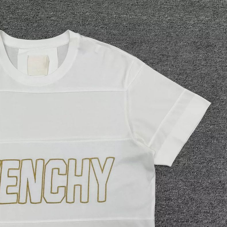 Givenchy Givenchy Gold Thread Embroidery White Short Sleeve Size US M / EU 48-50 / 2 - 5 Thumbnail