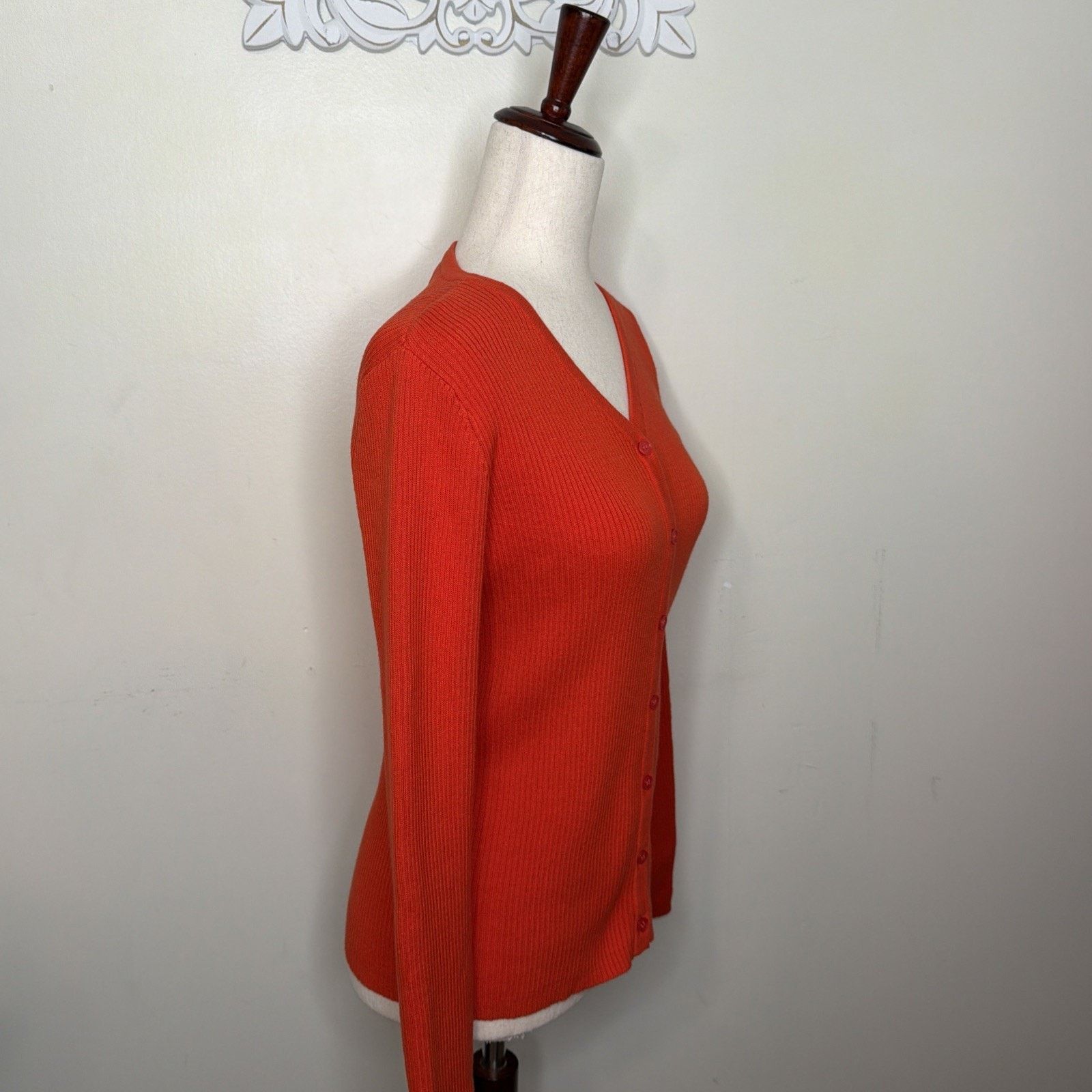 Other COPPER KEY size L Button-up Sweater V-Neck Stretch ORANGE Size L / US 10 / IT 46 - 5 Thumbnail