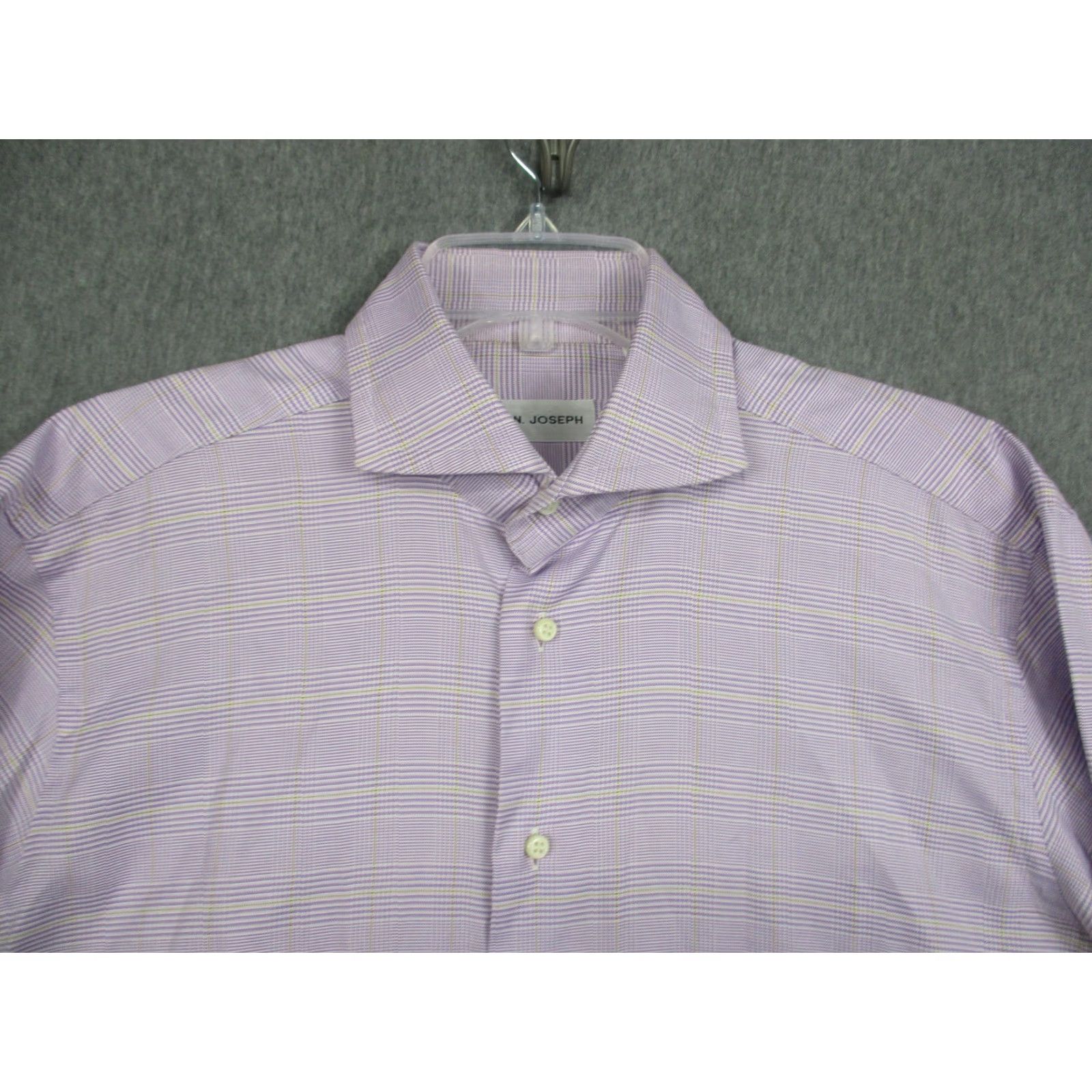 Joseph IGN Joseph Shirt Mens 16.5 42 Purple Plaid Button Down Long Sleeve Dress Formal Shirt Mens Size 48R - 2 Thumbnail