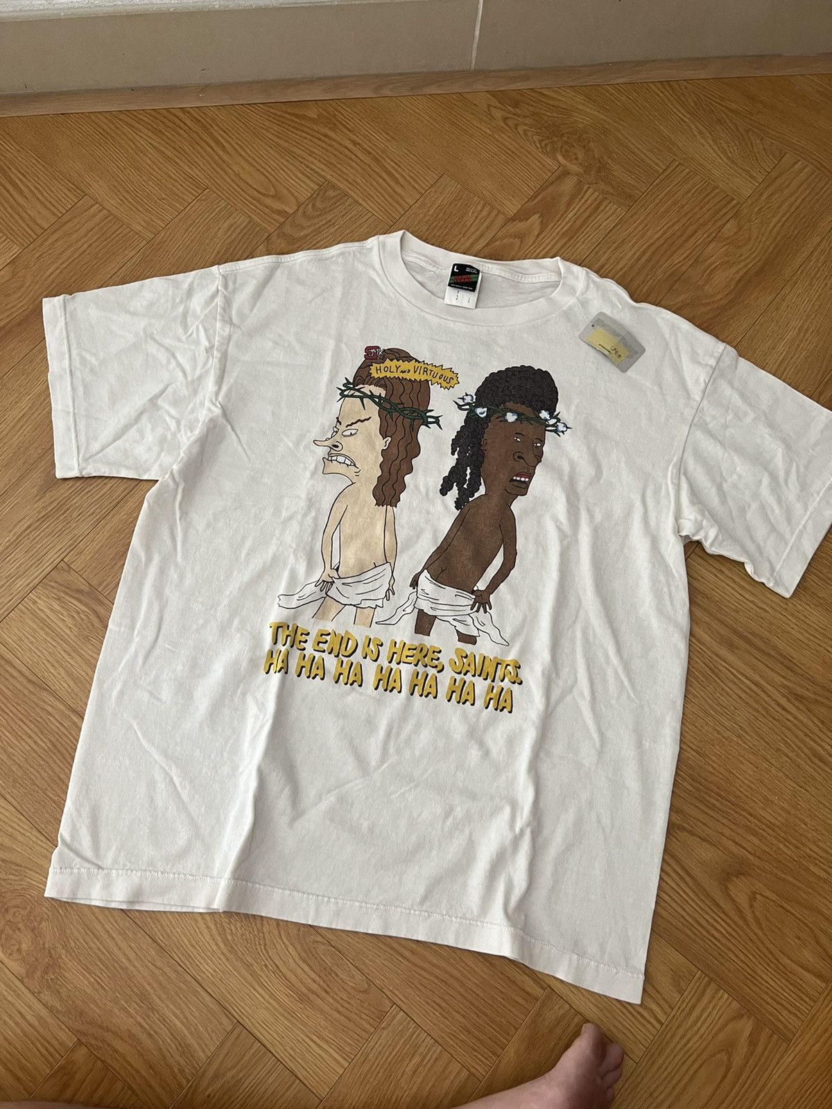 image of Denim Tears “Holy And Virtuous” in White, Men's (Size Large)