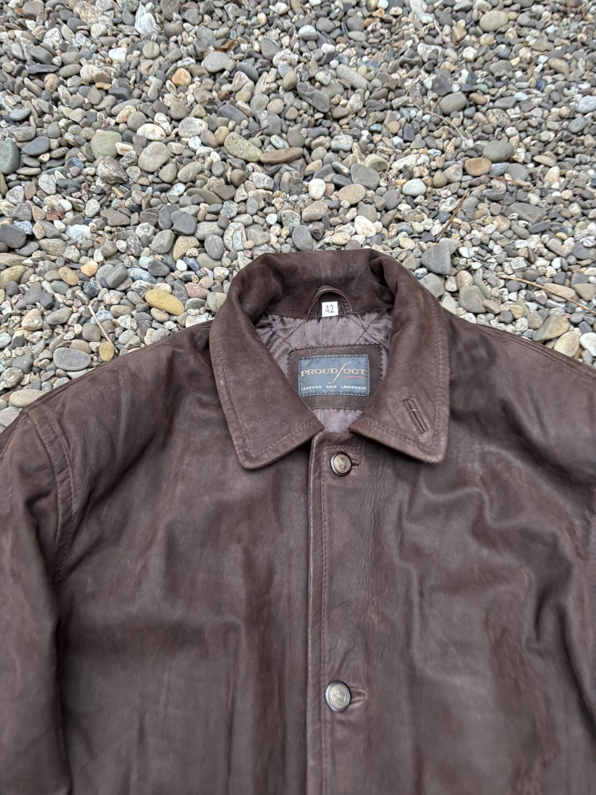 Vintage Vintage Proudfoot Brown Lambskin Leather Jacket Size US XL / EU 56 / 4 - 3 Thumbnail