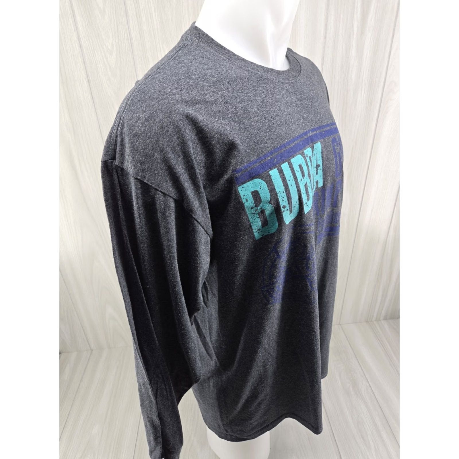 Shrimps Bubba Gump Shrimp Co. Adult Long Sleeve Shirt Gray 2XL Size US XXL / EU 58 / 5 - 7 Thumbnail