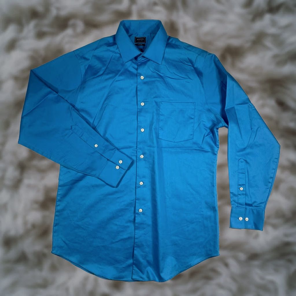Arrow Arrow Shirt Mens S Blue USA Fitted ButtonUp LongSleeves Dress Size 36R - 1 Thumbnail