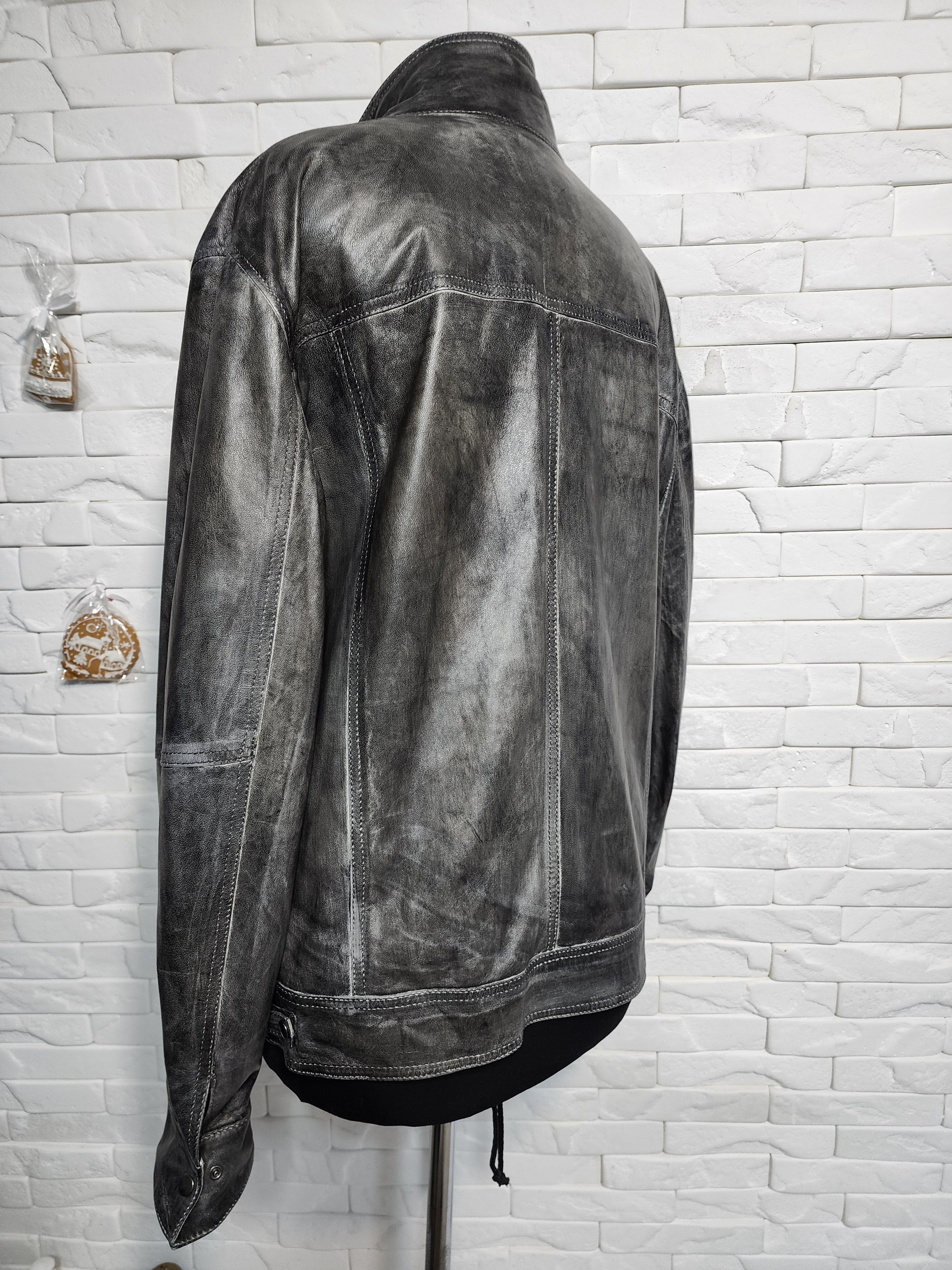 Uniqlo Gray Leather Jacket: Men's Sporty Style Size US L / EU 52-54 / 3 - 5 Thumbnail