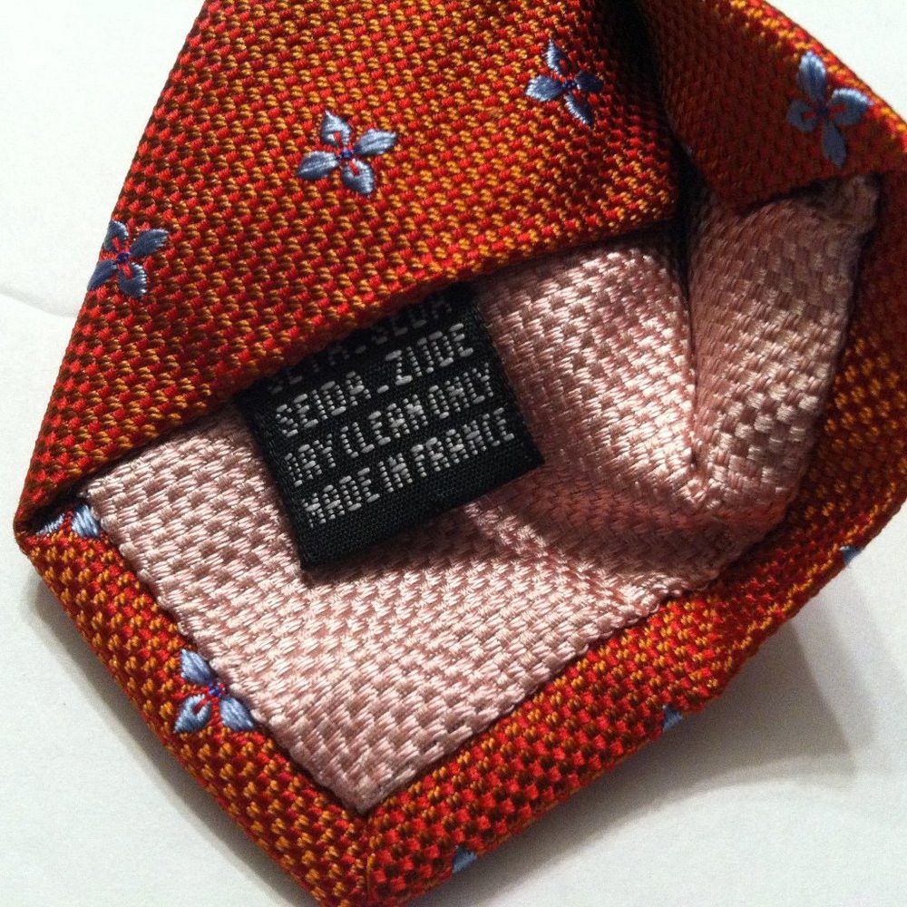 Thomas Pink THOMAS PINK MENS NEW BLOOD ORANGE SILK TIE 3 3/4" X 58 1/2" Size ONE SIZE - 9 Thumbnail