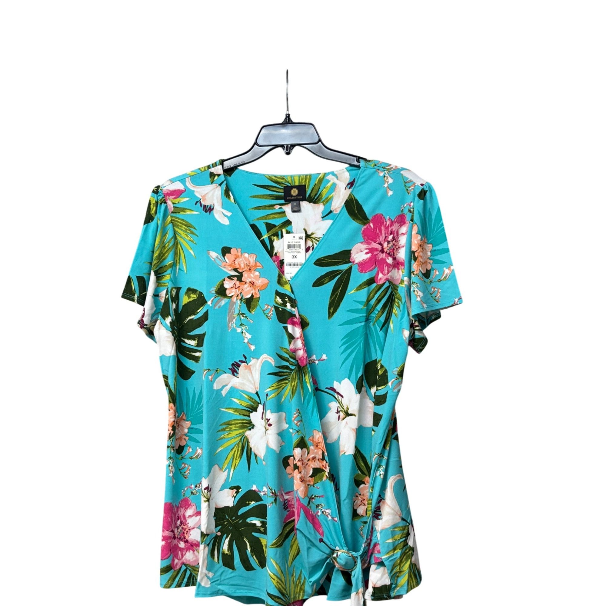 JM Collection JM Collection Women’s Plus Size Printed Faux-wrap Tunic, 3X Size ONE SIZE - 3 Thumbnail