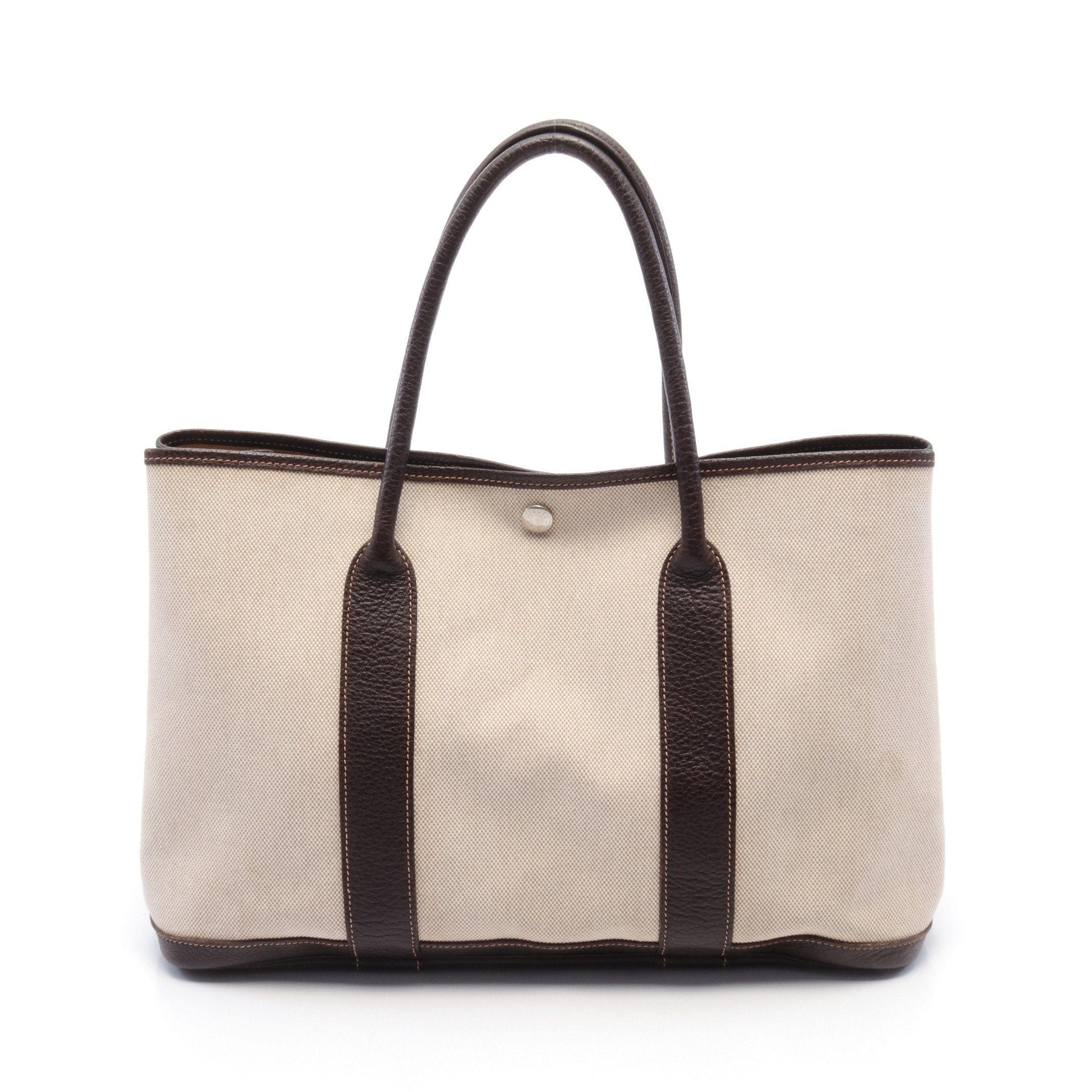 Hermes Hermes Garden Party Pm Handbag Tote Bag Toile Ash Leather Beige Brown Silver Hardware □H Stamp Size ONE SIZE - 1 Thumbnail
