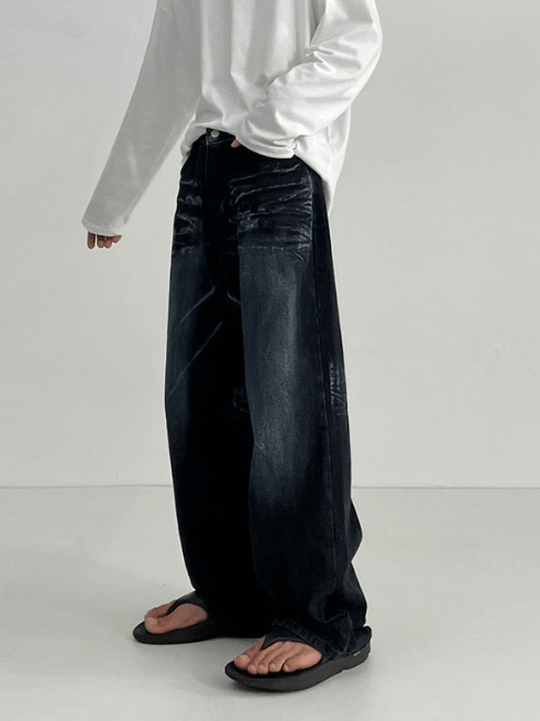 Japanese Brand × Jean American high street retro washed wide-leg whisker jeans Size US 34 / EU 50 - 2 Thumbnail