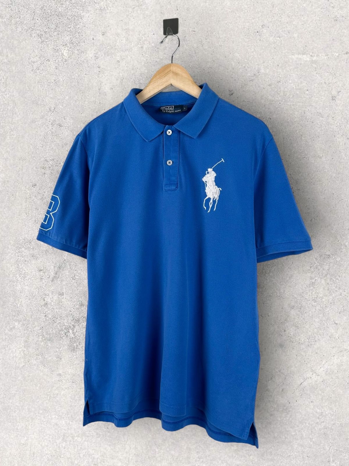 Pre-owned Polo Ralph Lauren X Ralph Lauren Rugby Vintage 90's Polo Ralph Laurent Big Pony Rugby Polo Shirt In Blue
