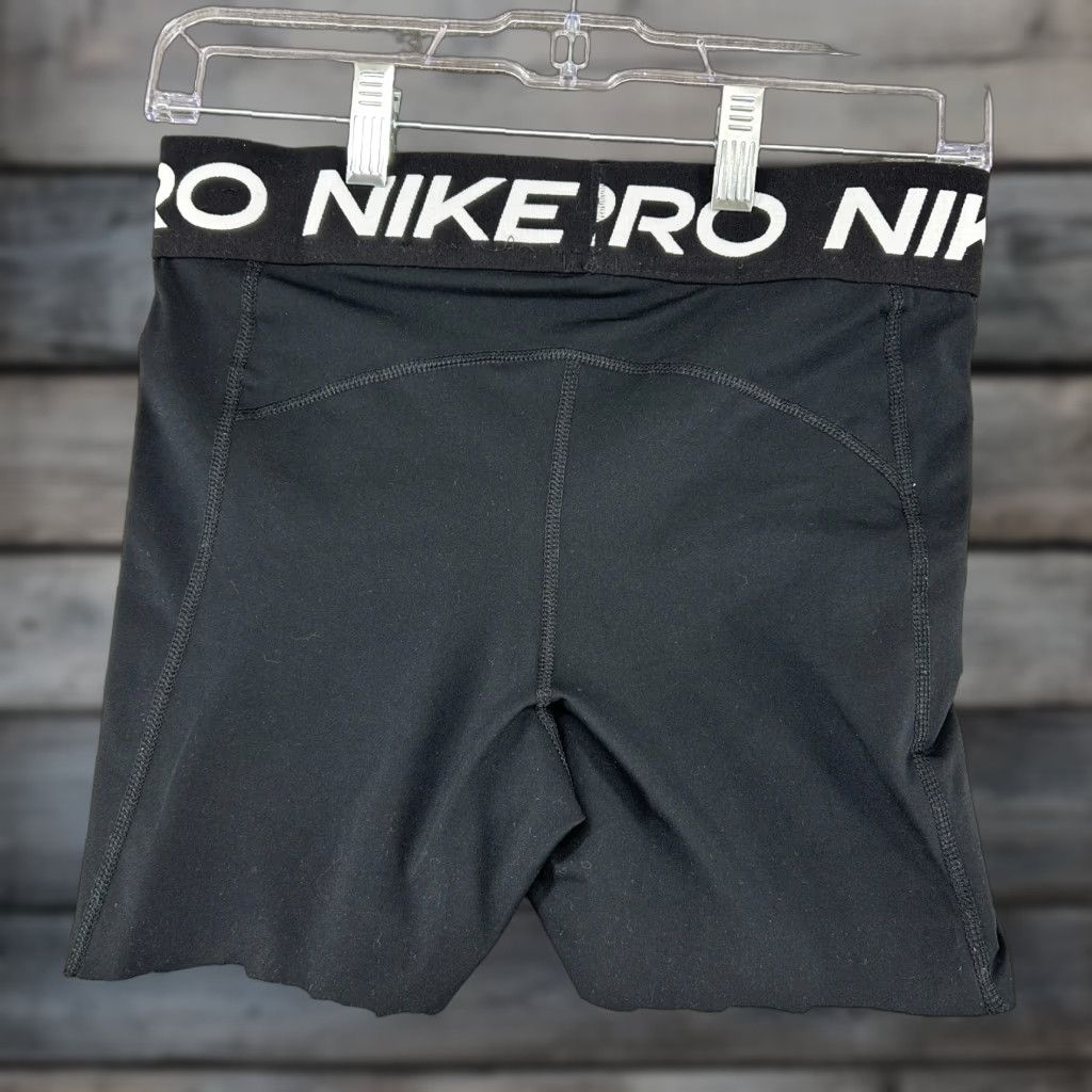 Nike Nike Shorts Womens Medium Black Pro Spellout Compression Solid Logo Dri Fit Logo Size 32" / US 10 / IT 46 - 1 Thumbnail
