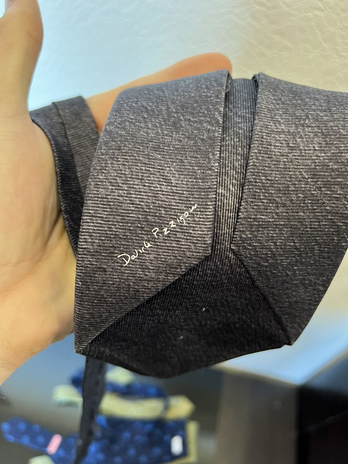 Bvlgari Bvlgari Men’s Tie Pure Silk Grey Size ONE SIZE - 4 Thumbnail