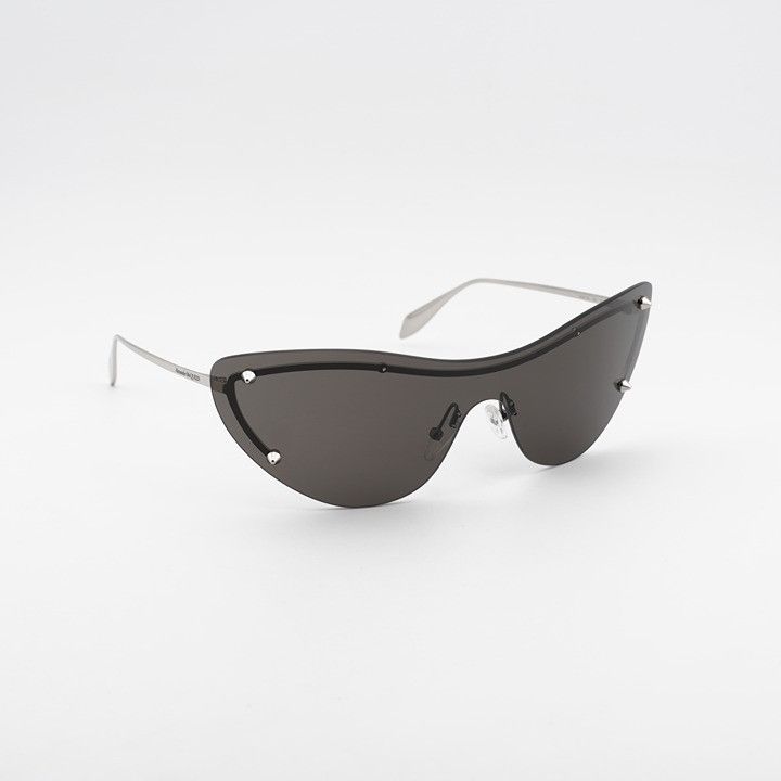 Alexander McQueen Alexander McQueen AM0413S 007 Sunglasses Silver Shield Frame Size ONE SIZE - 8 Thumbnail
