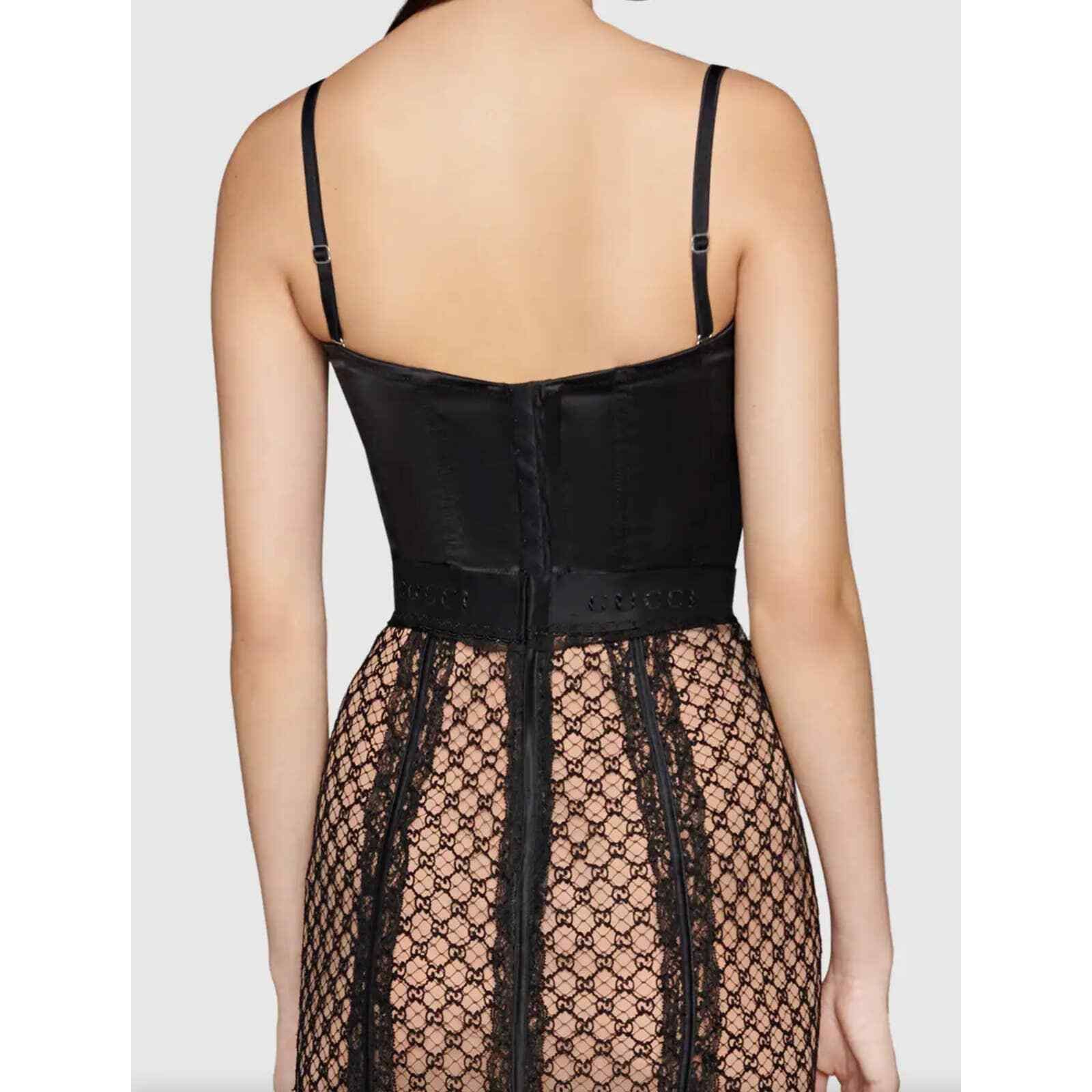 Gucci Gucci Net Corset Black Nude Bustier Lace Shirt Top S Small Size S / US 4 / IT 40 - 9 Thumbnail