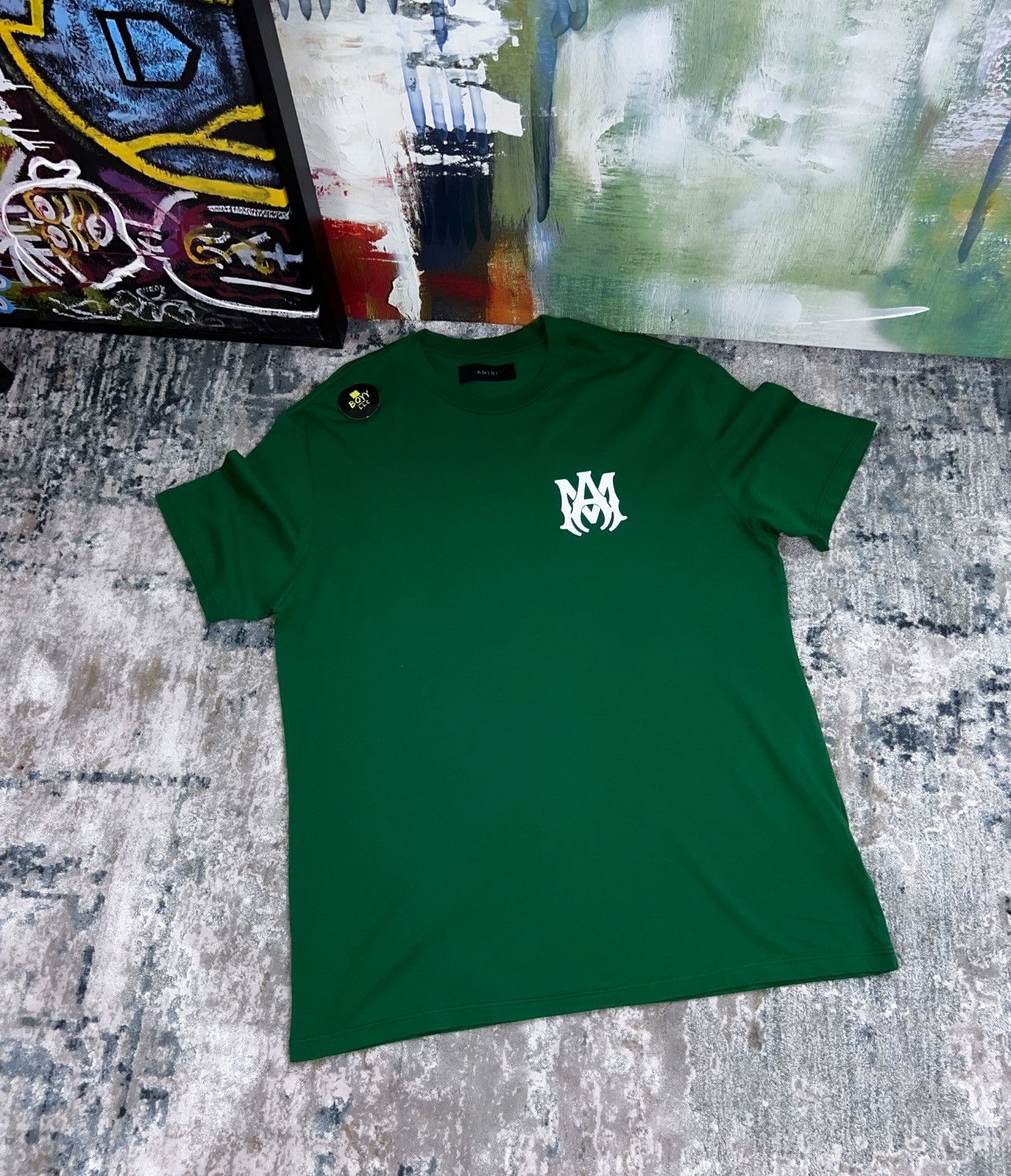 image of Amiri Logo T Shirt in Green, Men's (Size Small)