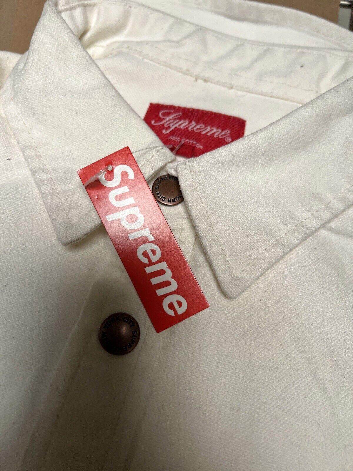 Supreme Supreme Logo Taping Work Shirt White Sz Size US M / EU 48-50 / 2 - 4 Thumbnail