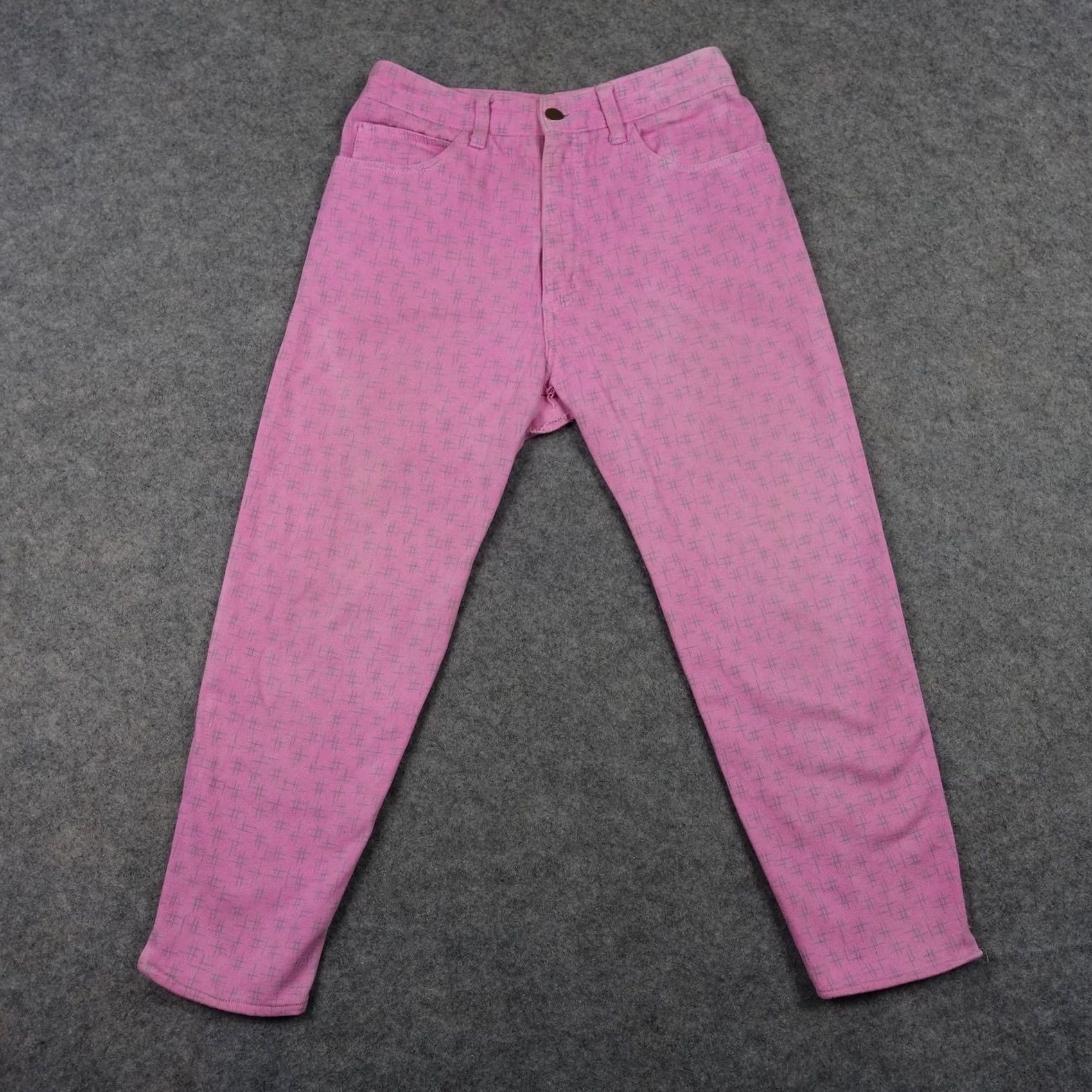 Guess VINTAGE GUESS Jeans Womens 30 Pink High Rise Tapered Made USA 80s Cross Slim Ankle Pockets Size 30" / US 8 / IT 44 - 2 Thumbnail
