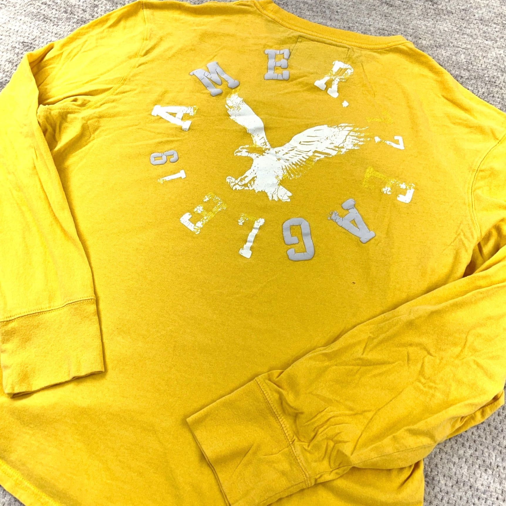 American Eagle Outfitters VINTAGE American Eagle Outfitters T-Shirt Men 2XL Yellow Long Sleeve Graphic Print Crew Neck Logo Rock Retro Bands 90s Mens Size US XXL / EU 58 / 5 - 7 Thumbnail