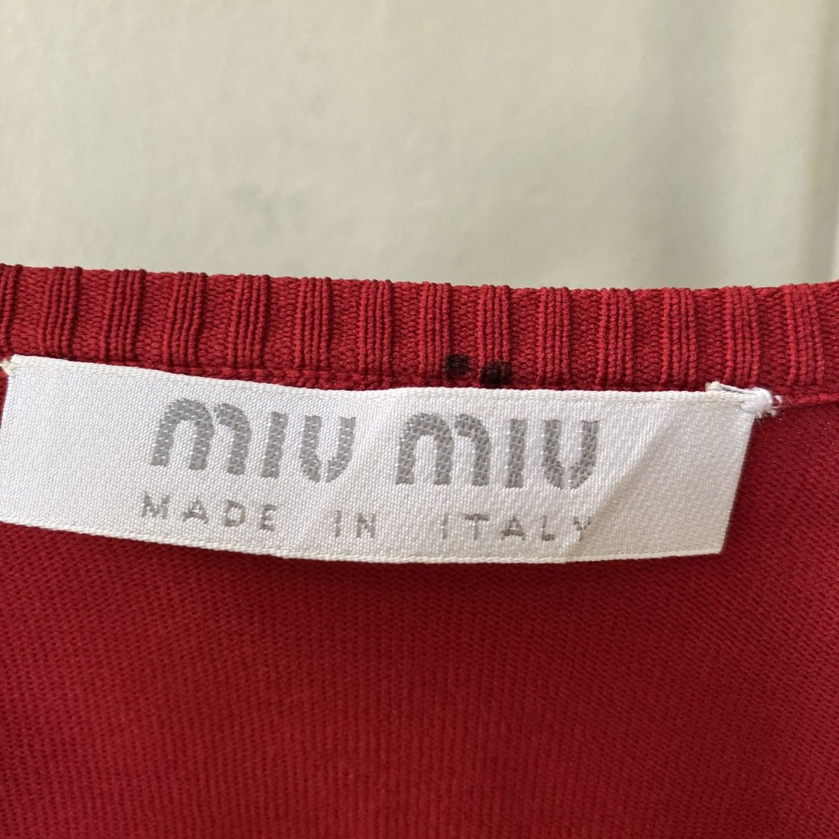 Miu Miu Miu Miu Red Square-Neck Short Sleeve Knit Top Size S / US 4 / IT 40 - 15 Thumbnail