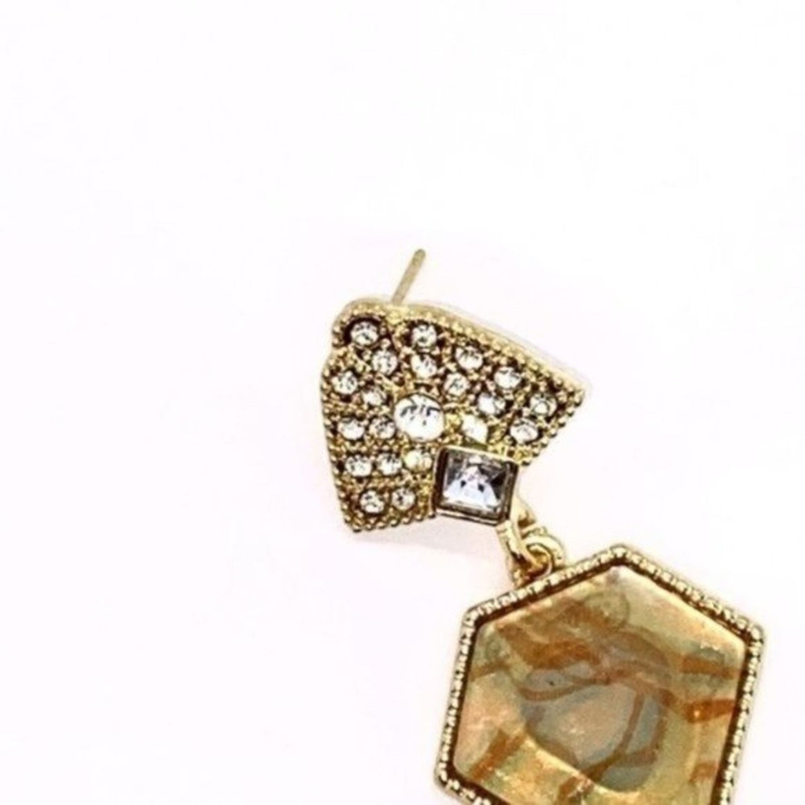Other NWT Gold-Tone Crystal Abalone Colored Stone Dangle Earrings Size ONE SIZE - 3 Thumbnail
