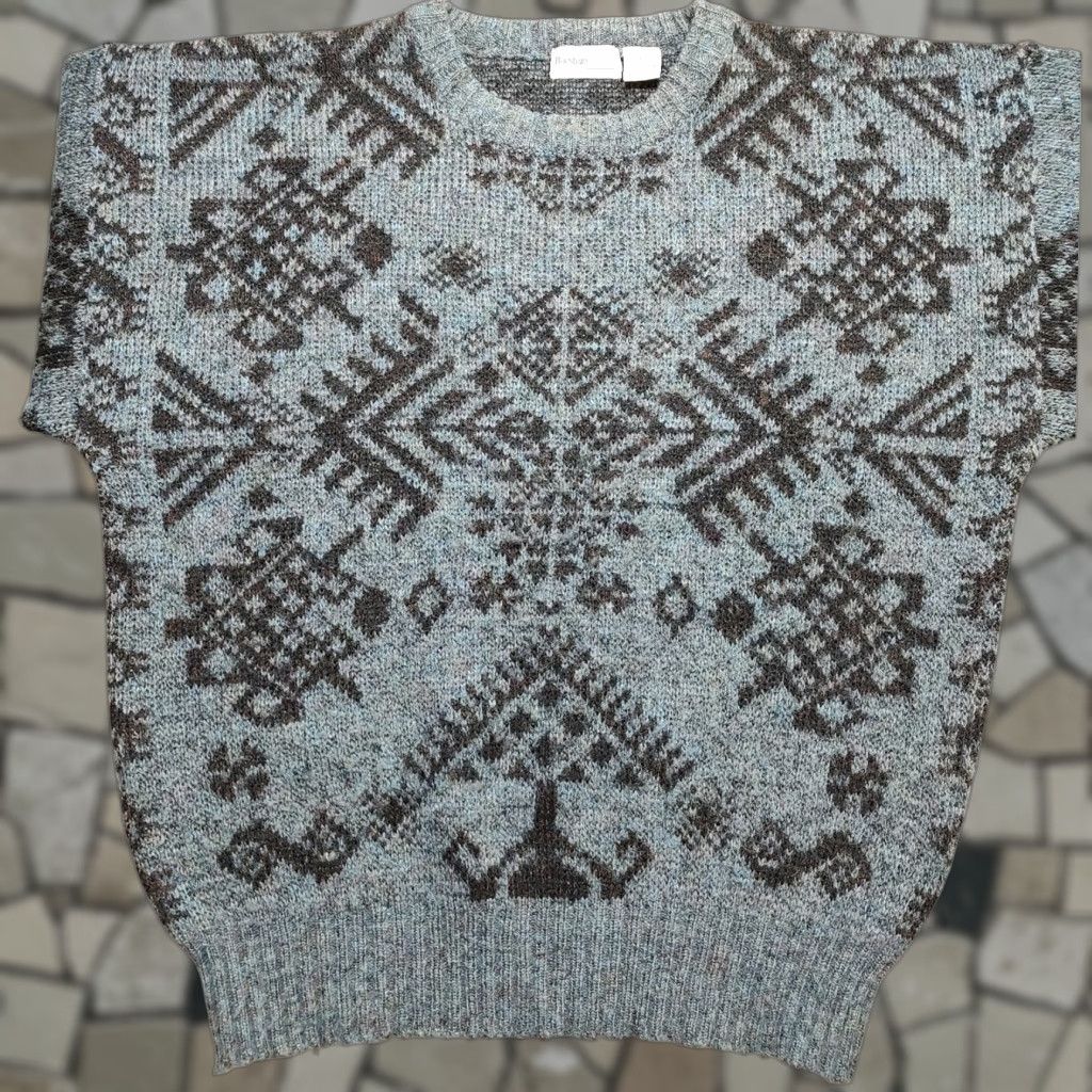 Vintage VINTAGE Boundary Waters Sweater Mens Large Blue Acrylic Geometric Knit Crew Neck Pullover Knit All Seasons 90s 80s Classic Mens Size US L / EU 52-54 / 3 - 1 Thumbnail