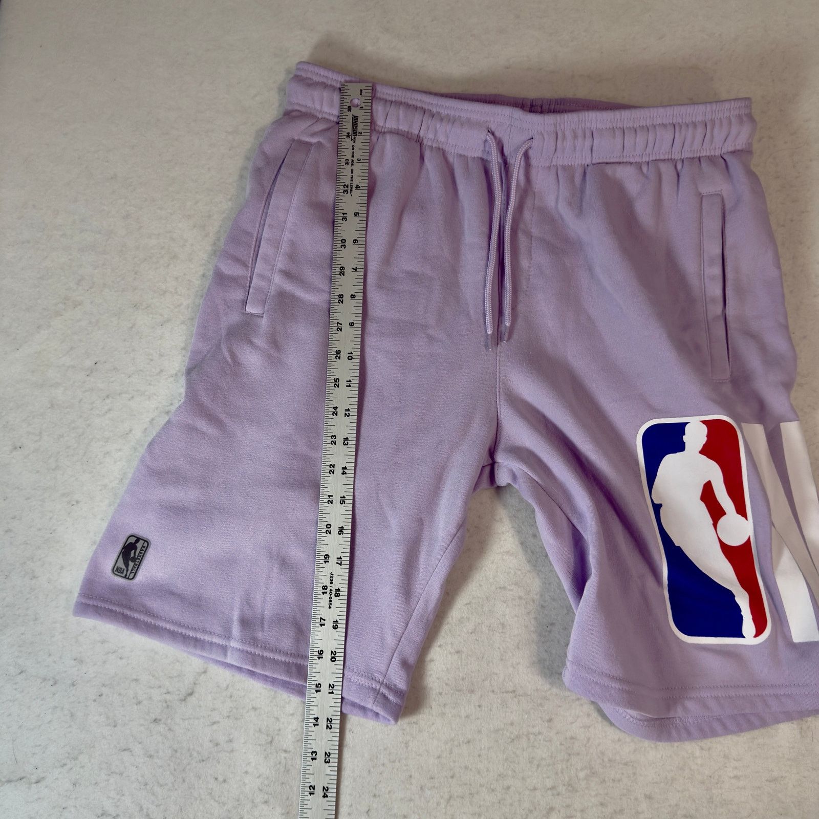 NBA NBA Women’s Large Fleece Shorts Lavender Logo Athletic Size 34" / US 12 / IT 48 - 9 Thumbnail