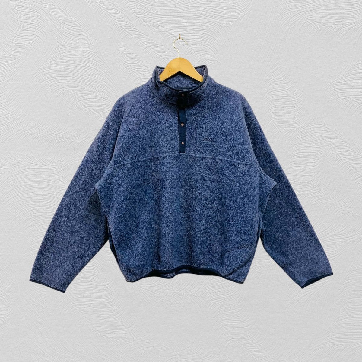 L.L. Bean Vintage LL Bean Fleece sweater half snap button Size US XL / EU 56 / 4 - 1 Thumbnail