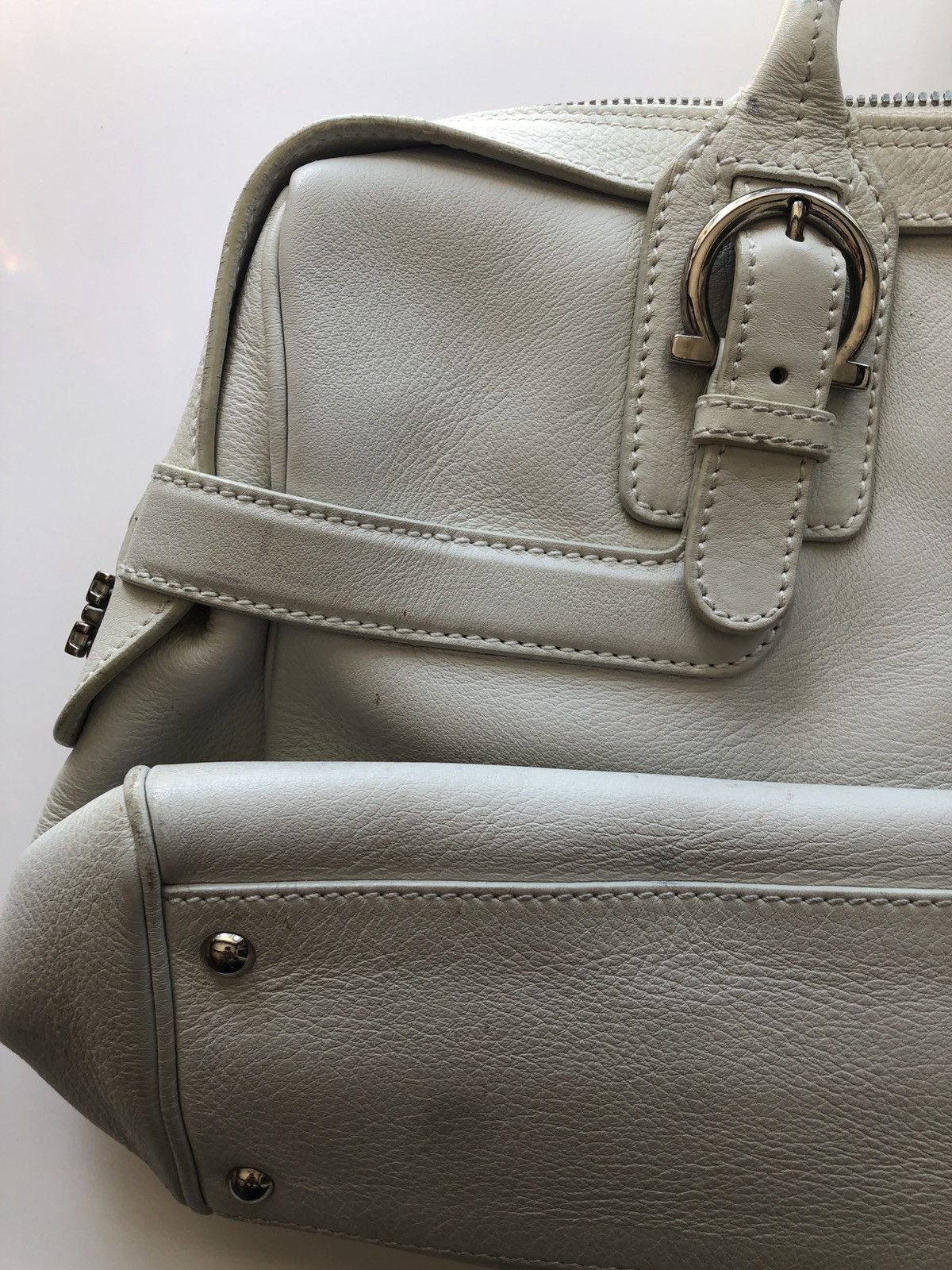Salvatore Ferragamo SALVATORE FERRAGAMO WHITE LEATHER BOSTON SHOULDER BAG Size ONE SIZE - 4 Thumbnail