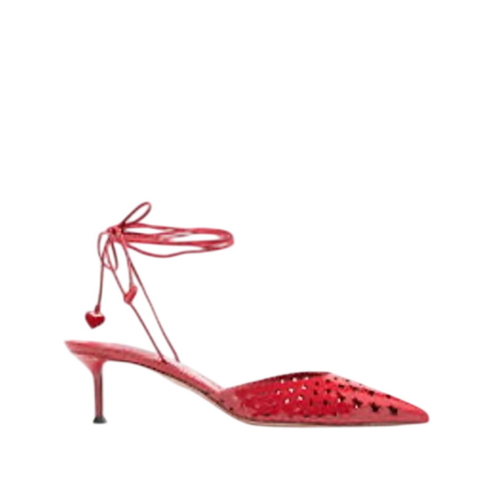 Aquazzura NIB Amourose 50mm Pump in Lipstick Red Size 38