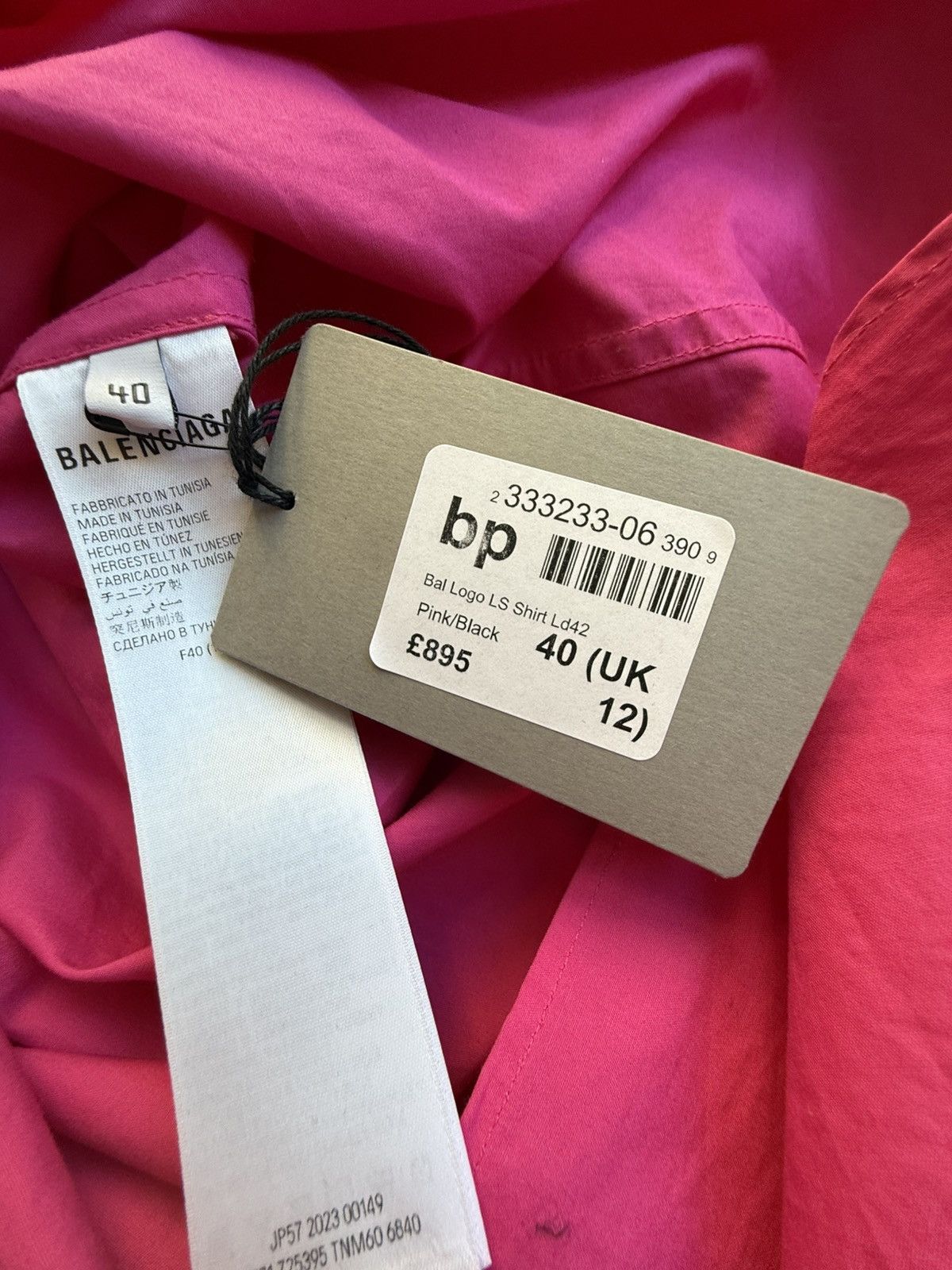 Balenciaga $1.3k FW23 Balenciaga Demna logo pink oversized shirt rare Size US L / EU 52-54 / 3 - 24 Thumbnail