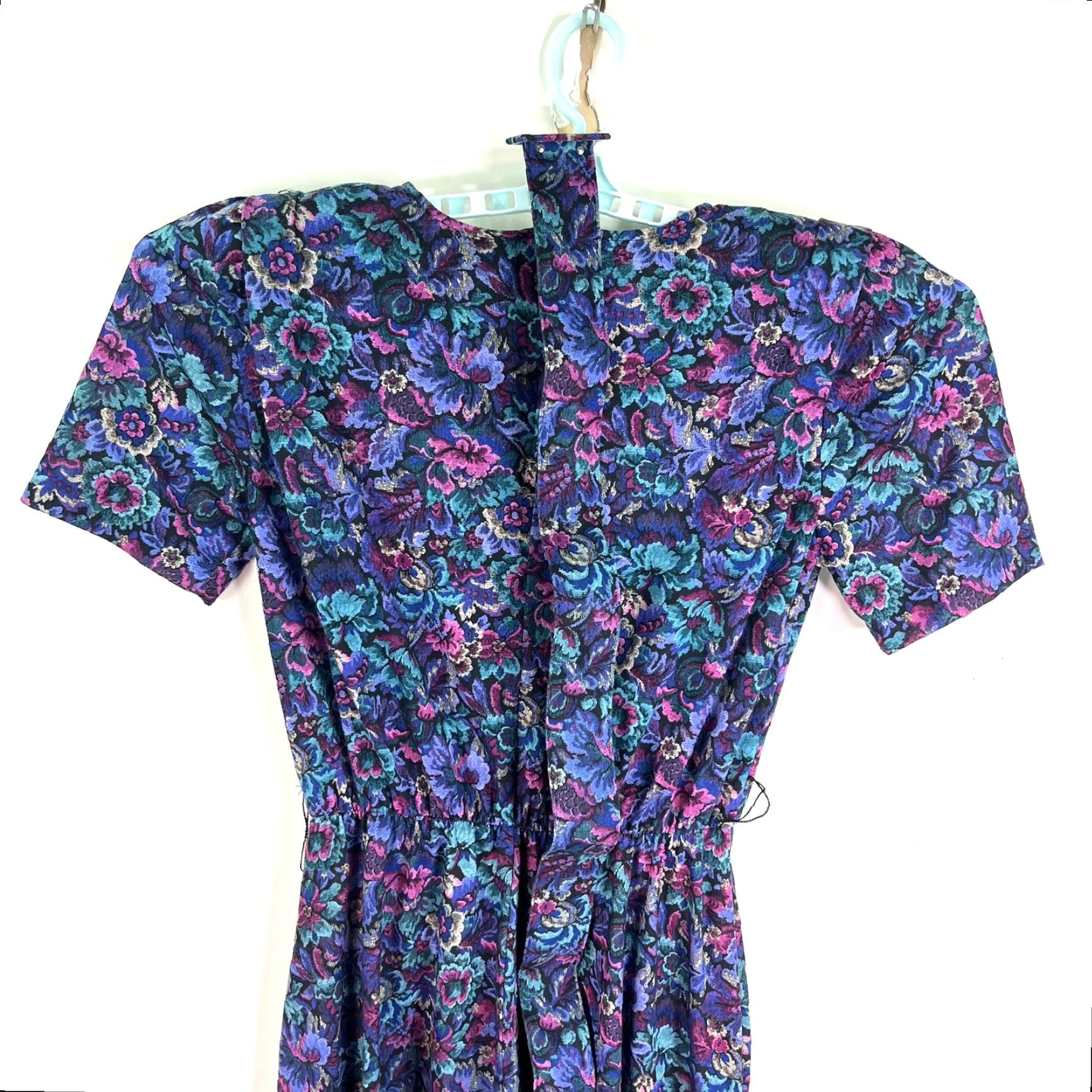 Vintage Vintage Stuart Alan Floral Pleated Drop Waist Dress Womans Size 12 Blue W/ Belt Size XL / US 12-14 / IT 48-50 - 7 Thumbnail