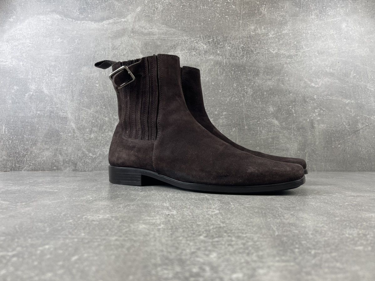Miu Miu × Vintage Miu Miu Archives Suede Brown Formal Luxury Chelsea Boots Size US 11 / IT 41 - 2 Thumbnail