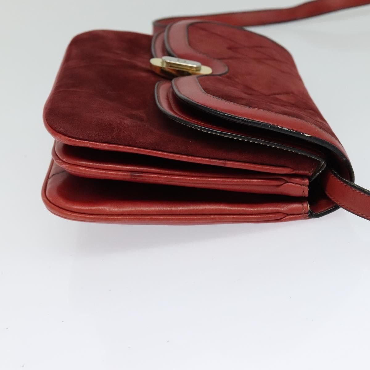 Gucci GUCCI Shoulder Bag Suede Vintage Red Gold Size ONE SIZE - 5 Thumbnail