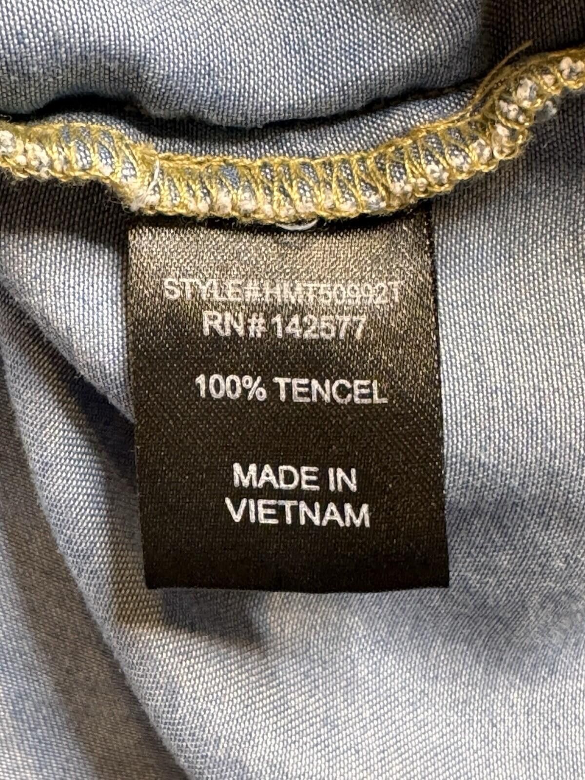 Other Haute Monde Blue Chambray Off-Shoulder Button Up [760] Size L / US 10 / IT 46 - 5 Thumbnail