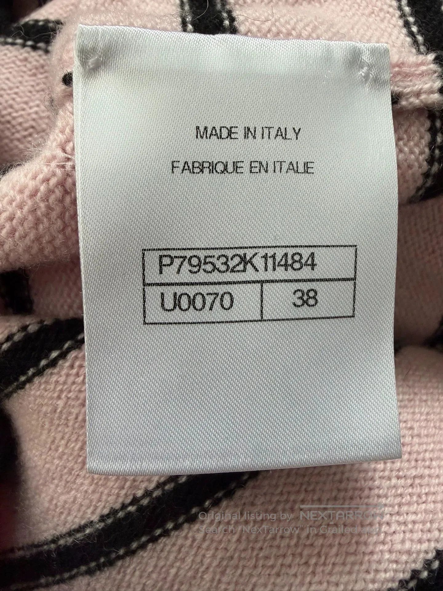 Chanel Chanel Pink Black Stripe Button Cardigan. Size US M / EU 48-50 / 2 - 5 Thumbnail