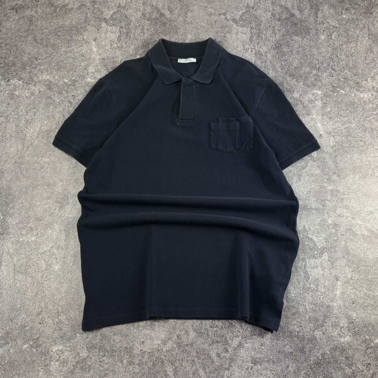 Versace Versace Collection Navy Pocket Polo / Tonal Medusa Logo Size US L / EU 52-54 / 3 - 1 Thumbnail