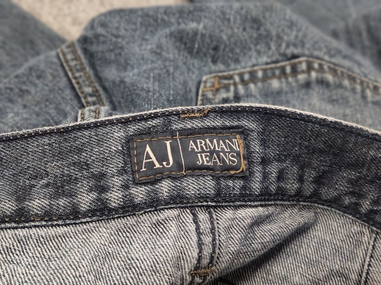 Armani Rare Vintage Armani Jeans big Logo Faded Denim Y2K Style Size US 34 / EU 50 - 16 Thumbnail