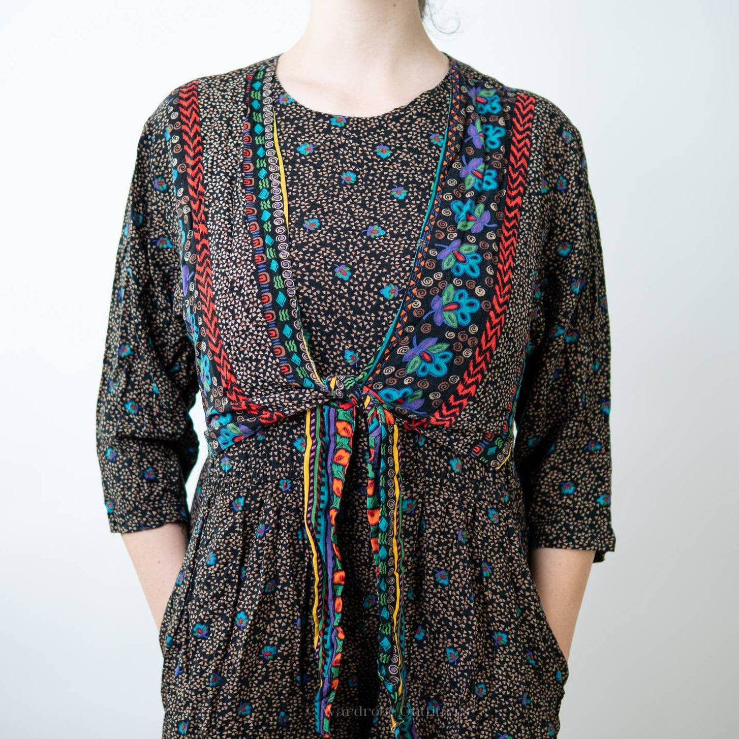 Vintage Vintage 90s Boho Cottagecore Romper Dress - M Size 30" / US 8 / IT 44 - 9 Thumbnail