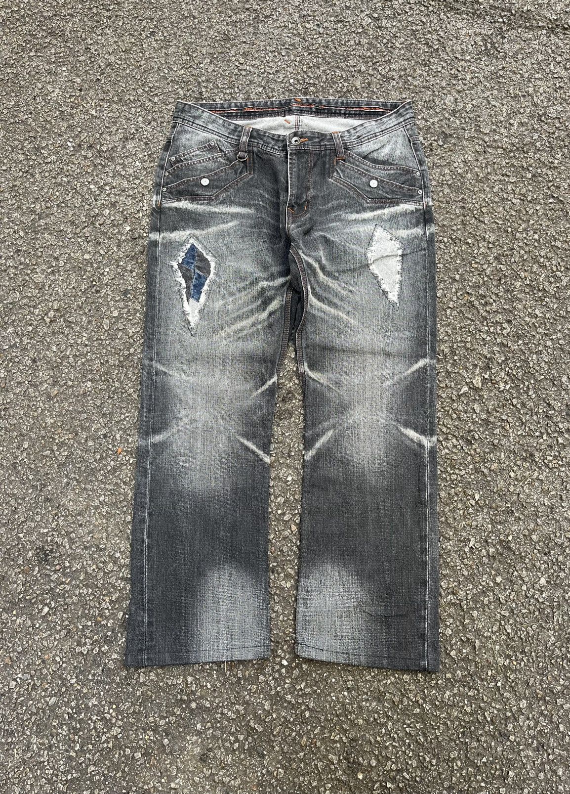 Hysteric Glamour NICOLE CLUB FOR MEN Distressed Jeans Punk Styled Patch Denim Size US 32 / EU 48 - 1 Thumbnail